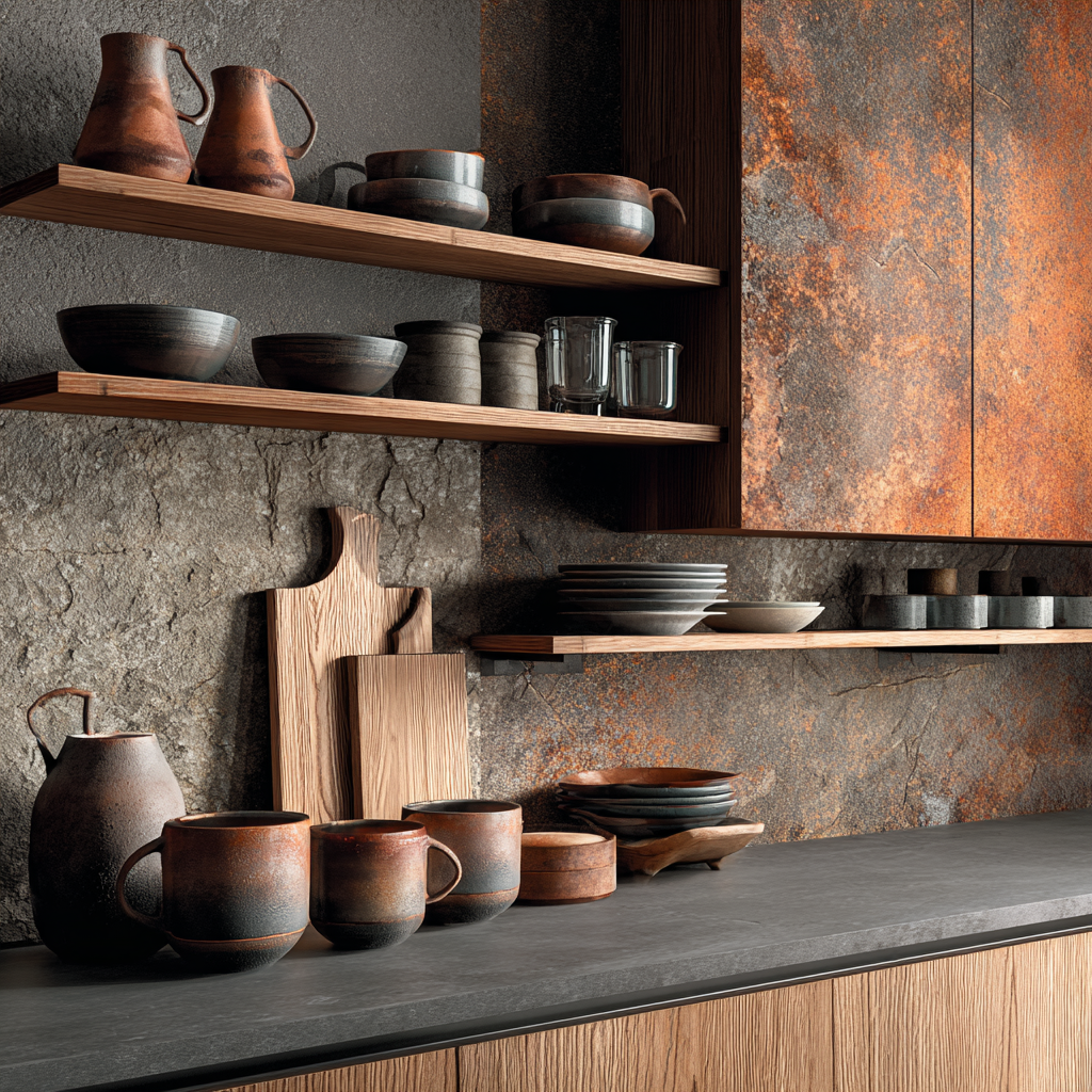 Prateleiras rústicas para cozinhas: veja como usá-las