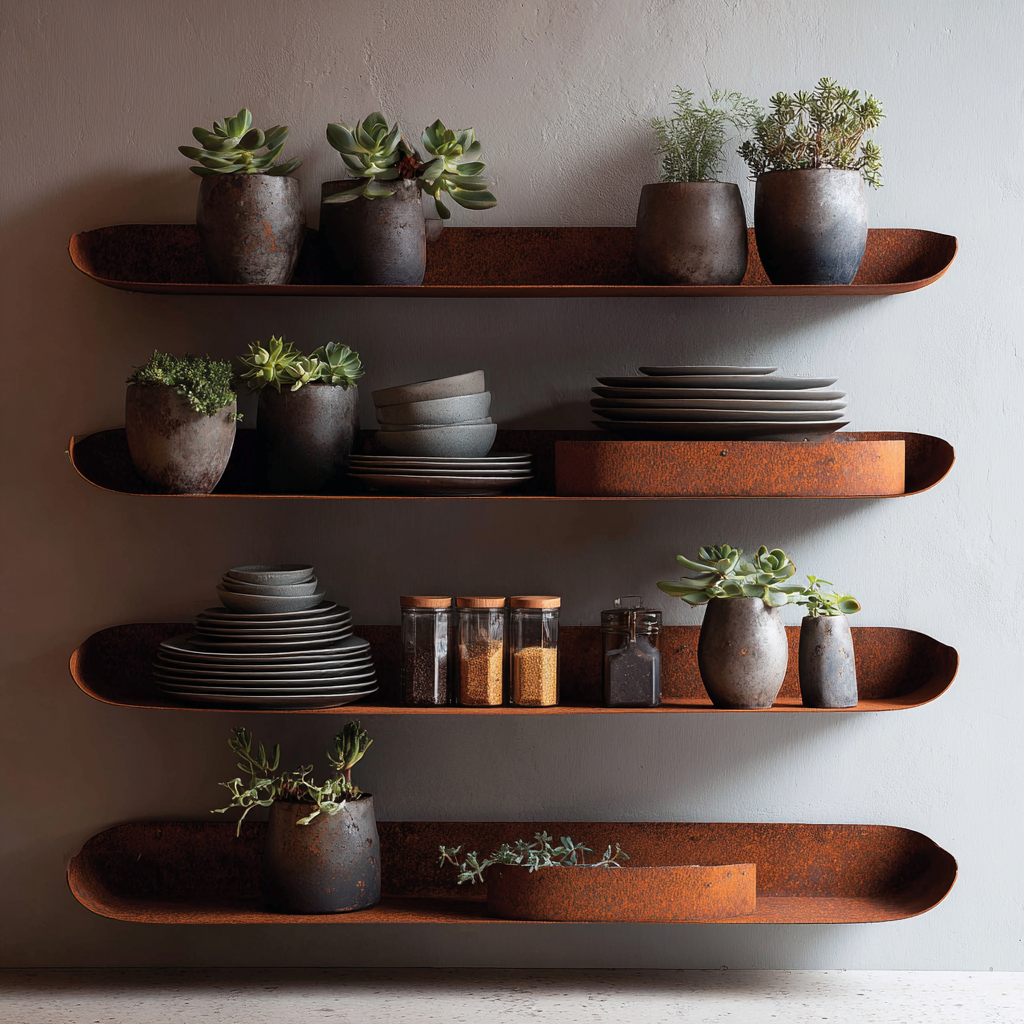 Prateleiras rústicas para cozinhas: veja como usá-las