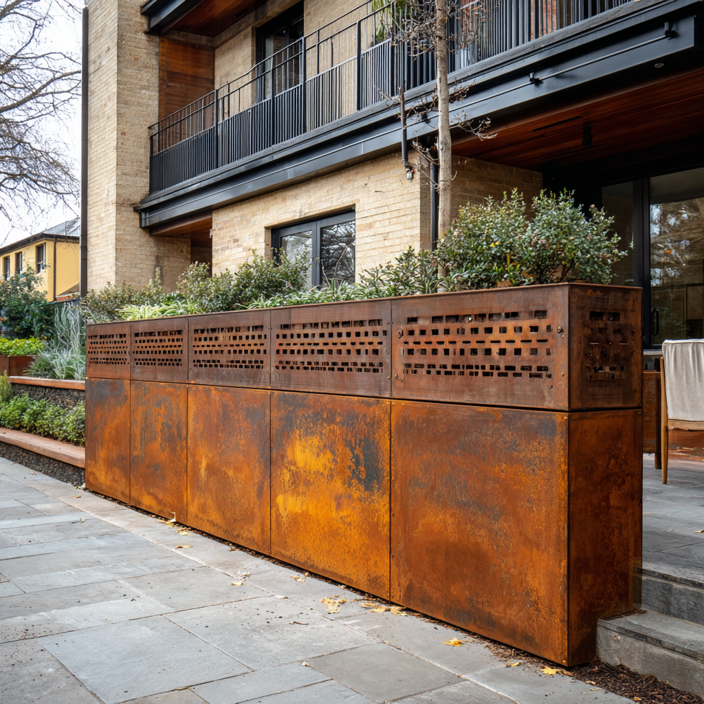 Muro em aço corten