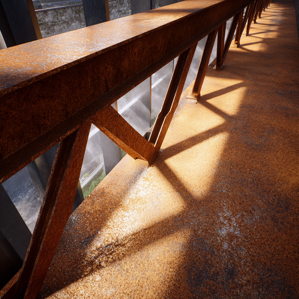 Piso de aço corten
