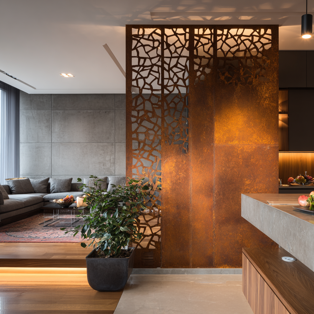 painel em aço corten